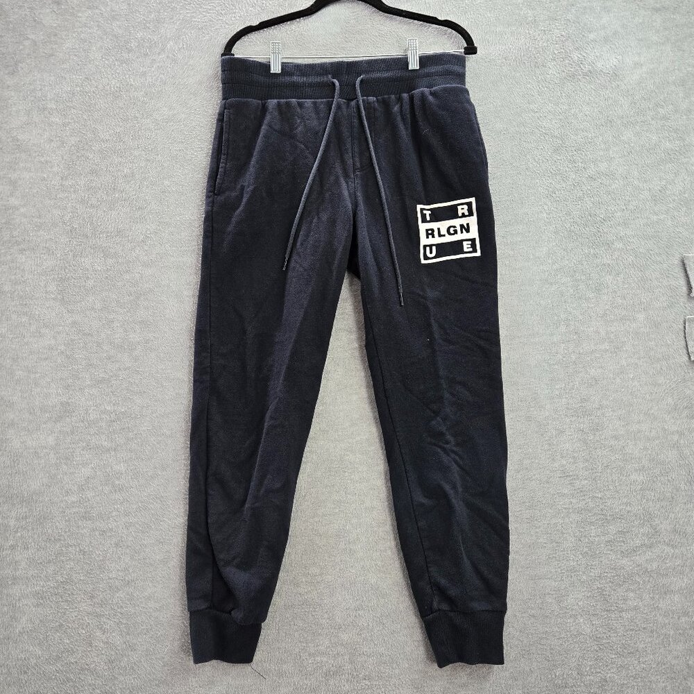 True Religion Pants S Blue WELT Jogger Pockets Drawstring Mid Rise 27" Inseam